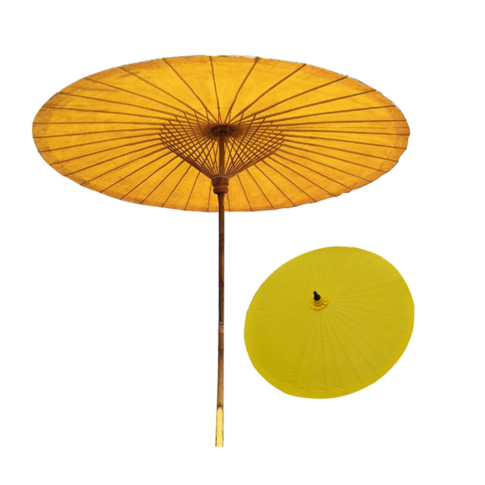 6.5ft Classic Bamboo Patio Umbrella - Waterproof Outdoor Beach Umbrella with Oil Paper Canopy for Patio, Backyard, Terrace, Poolside & Commercial Use - Portable Sun Shade for Relaxation, Dining & Outdoor Events