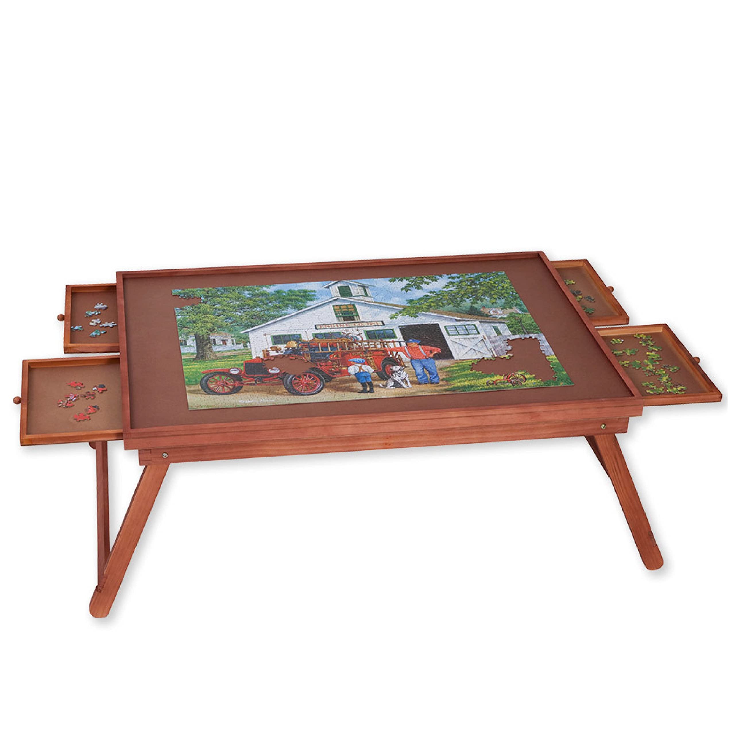 Jumbo Puzzle Plateau Lounger with Cover, Legs & Storage Drawers - 1500 Piece Puzzle Accessories - Portable Puzzle Table (25.5