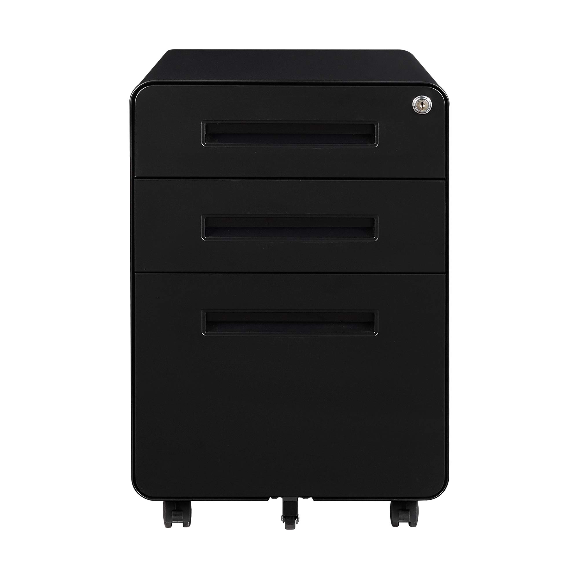 Fesbos 3-Drawer Vertical Locking File Cabinet - Mobile Metal Storage for Legal & Letter Size Documents - Pre-Assembled Office Filing Cabinet with Wheels - Perfect for Home, Office, or Under Desk Organization