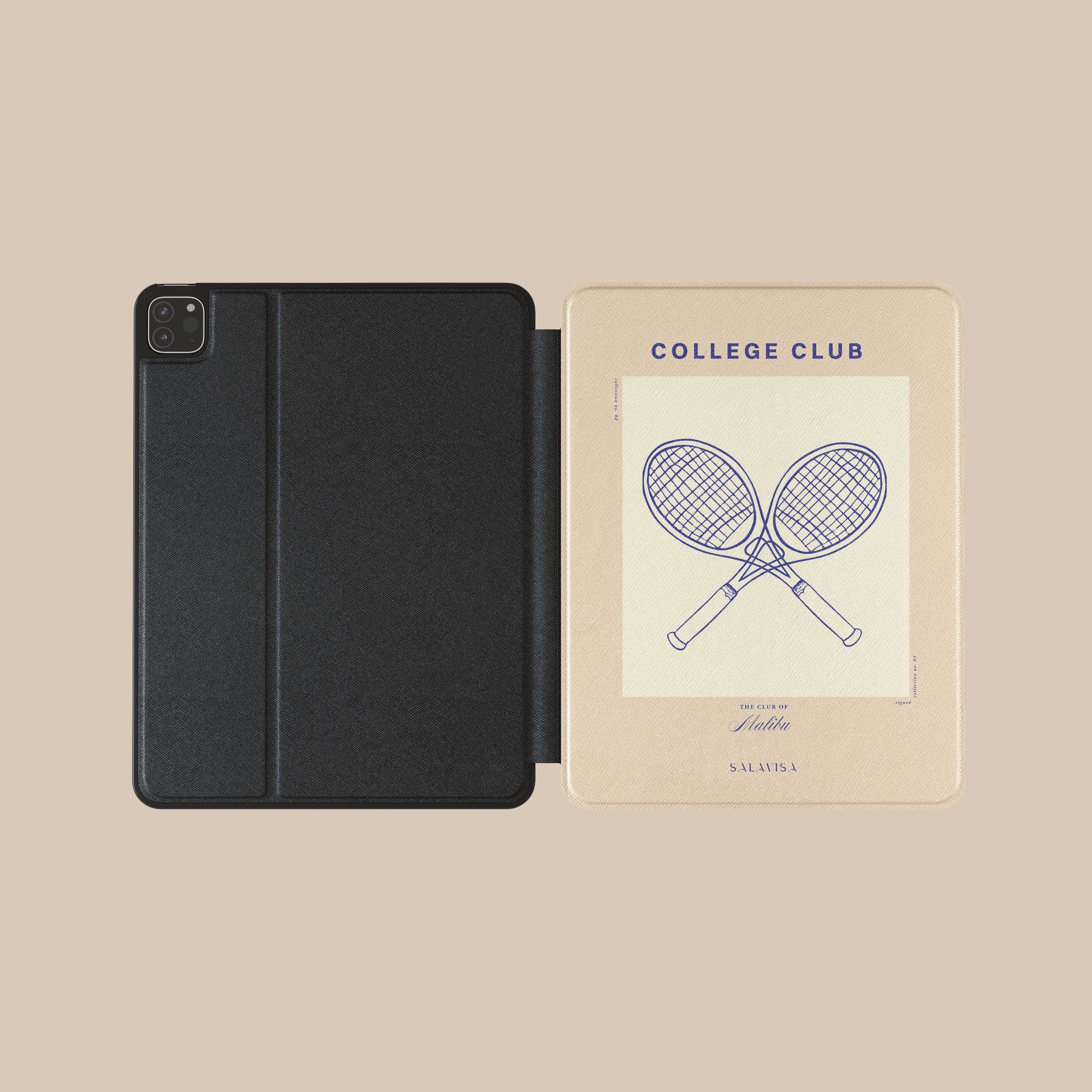 Premium Beige Malibu Club iPad Case - Slim Protective Cover for iPad Air/Pro, Shockproof & Lightweight Design - Perfect for Work, Travel & Everyday Use