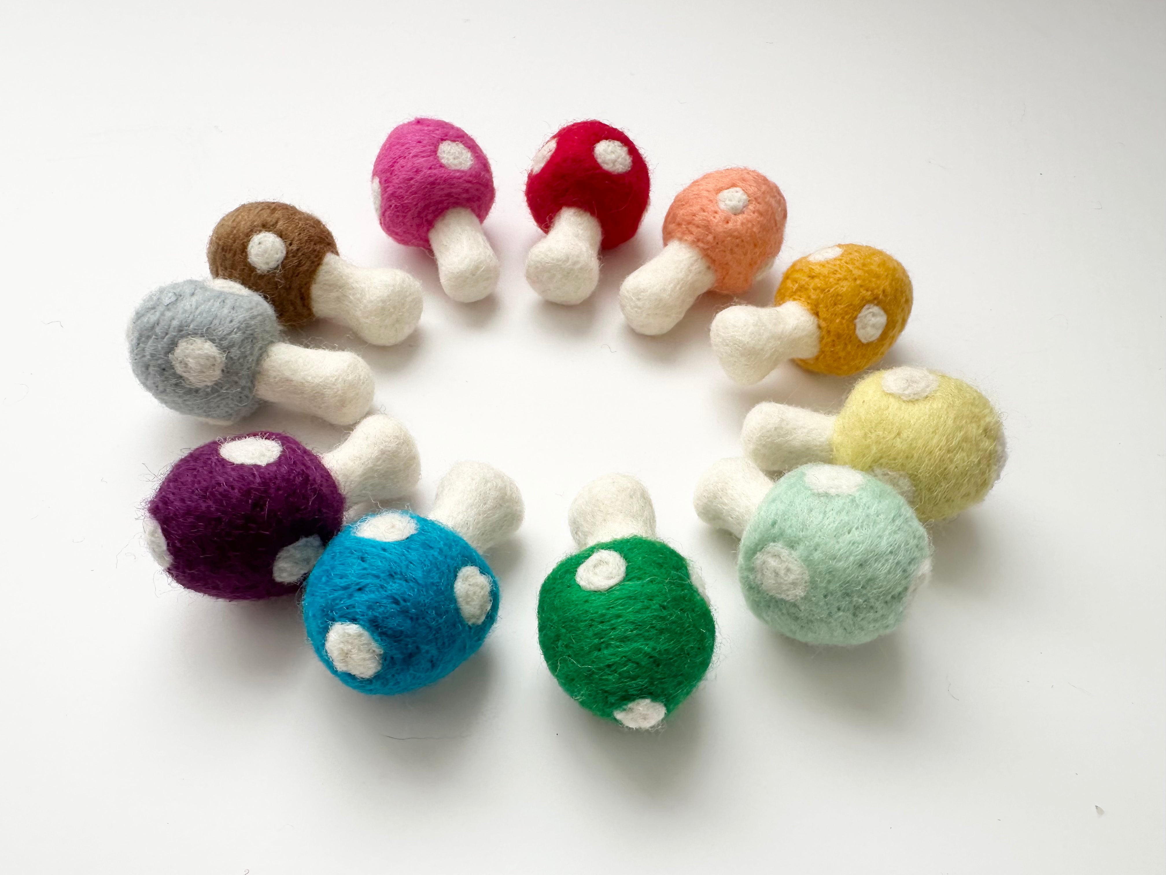 Soft Felt Mushroom Toy for Kids - Eco-Friendly & Safe Playroom Decor - Perfect for Montessori Learning & Imaginative Play