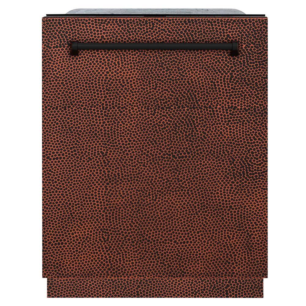 ZLINE 24 Inch Monument Series 3rd Rack Dishwasher with Top Touch Control - Hand Hammered Copper Finish & Stainless Steel Tub, Ultra Quiet 45dBa (DWMT HH 24) - Perfect for Modern Kitchens and Open Concept Homes