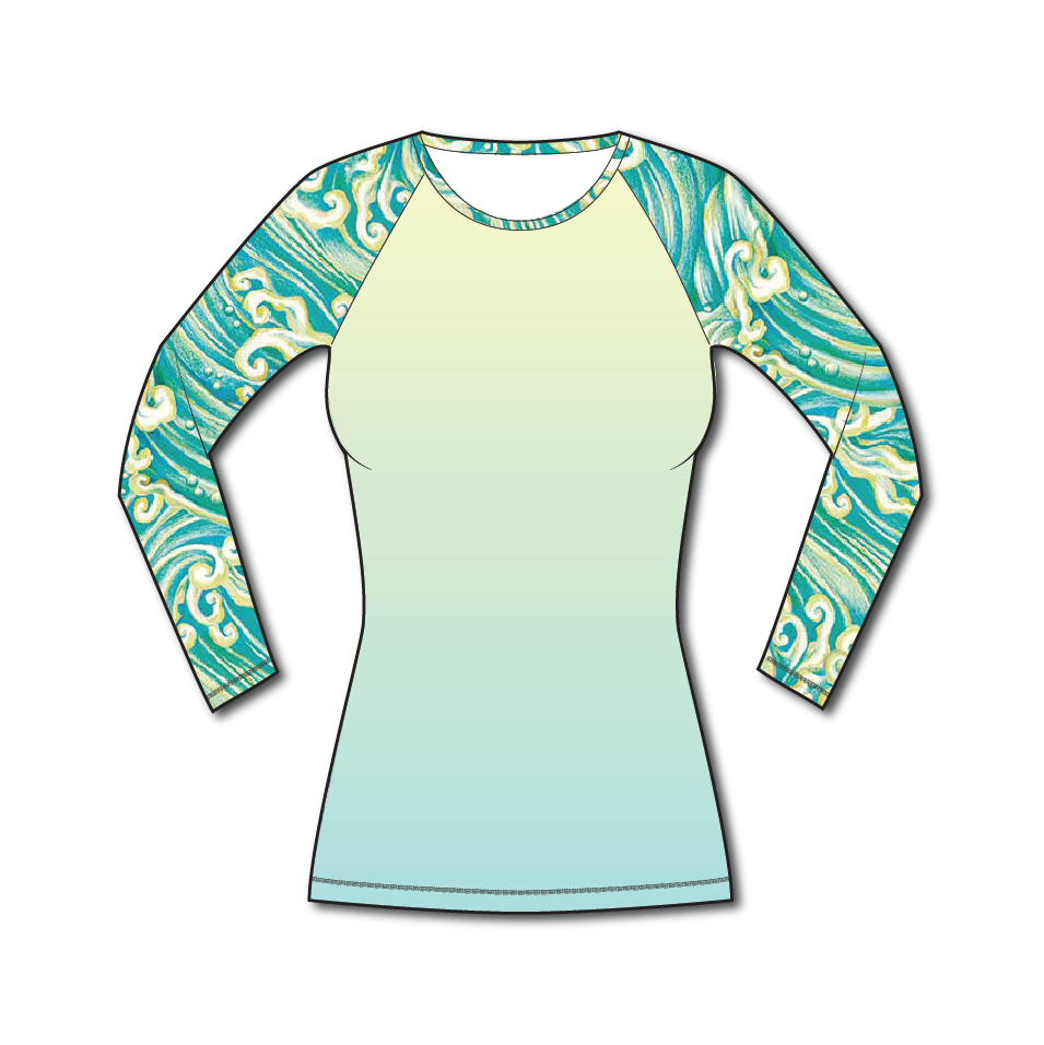 Hannah Mermaid Rash Guard UPF 50+ Sun Protection Swim Shirt for Women & Girls - Perfect for Beach, Pool, Surfing & Water Sports