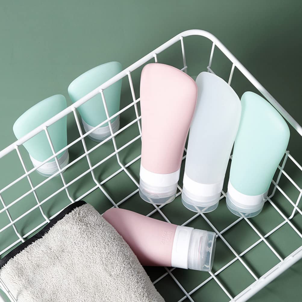 4-Piece Silicone Travel Bottle Set - Refillable Leak-Proof Toiletry Containers for Lotion, Cream & Shampoo - Portable TSA Approved Squeeze Bottles for Airplane Carry-On, Gym & Vacation Essentials