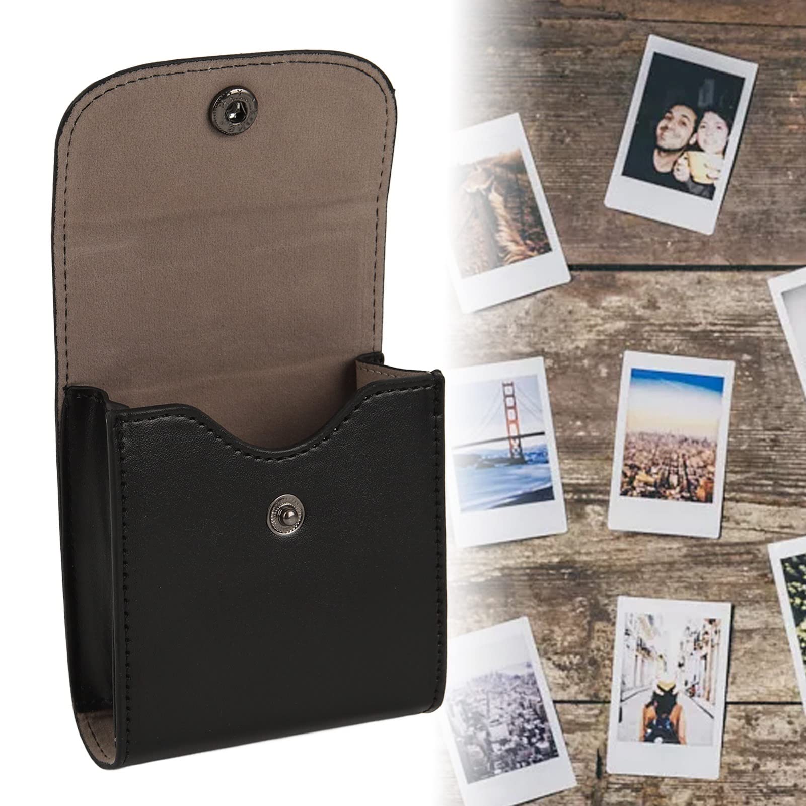 Mini Camera Photo Bag - Scratch Resistant & Portable Camera Storage Pouch with Flap Button Design - Skin-Friendly for Camping, Travel & Outdoor Photography (Black)