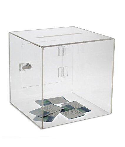 Premium Clear Acrylic Donation Box with Locking Rear Door - 6