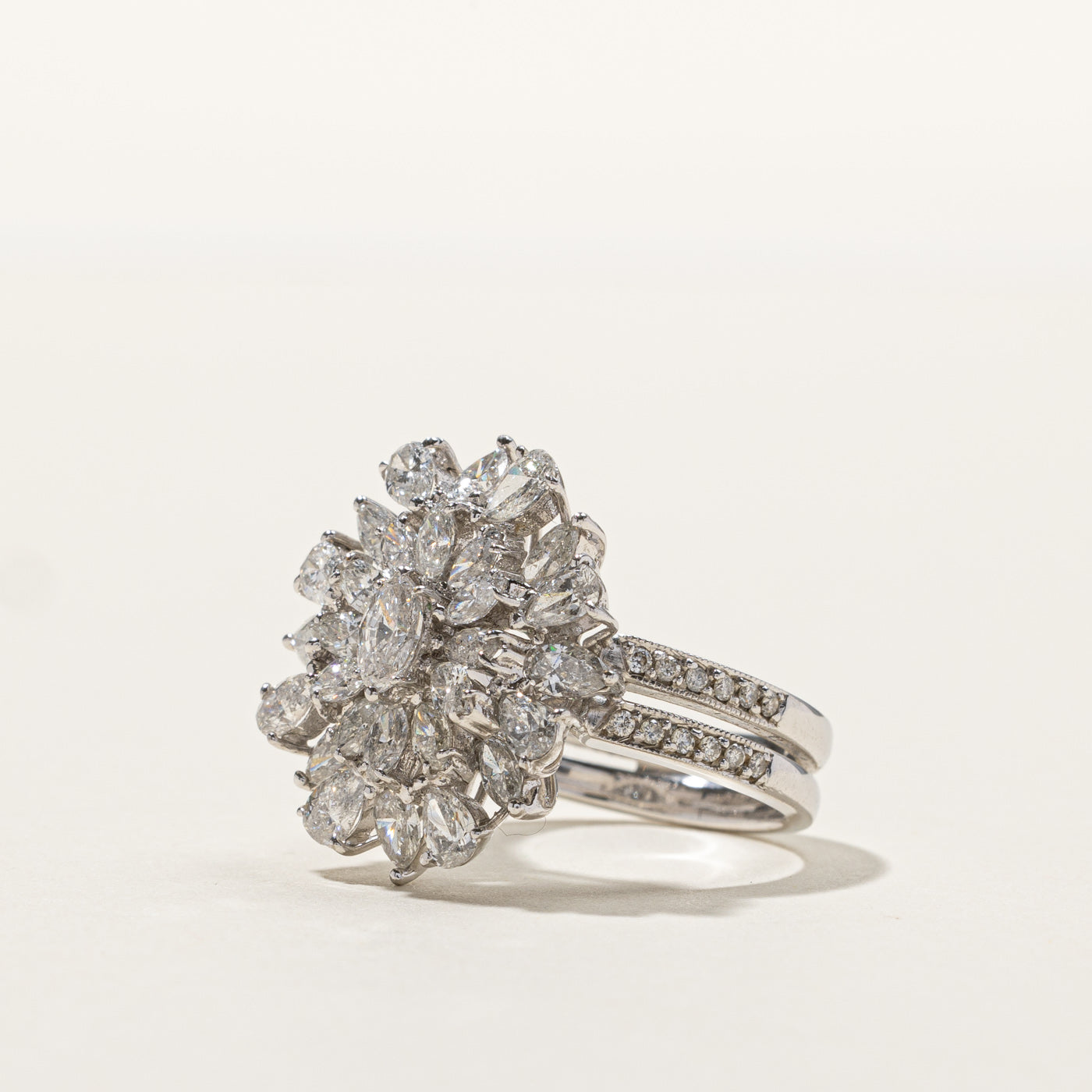 3.80ctw Cluster Diamond Ring for Women - Size 6 | Elegant Wedding, Engagement & Anniversary Jewelry Gift | Perfect for Bridal, Party & Special Occasions