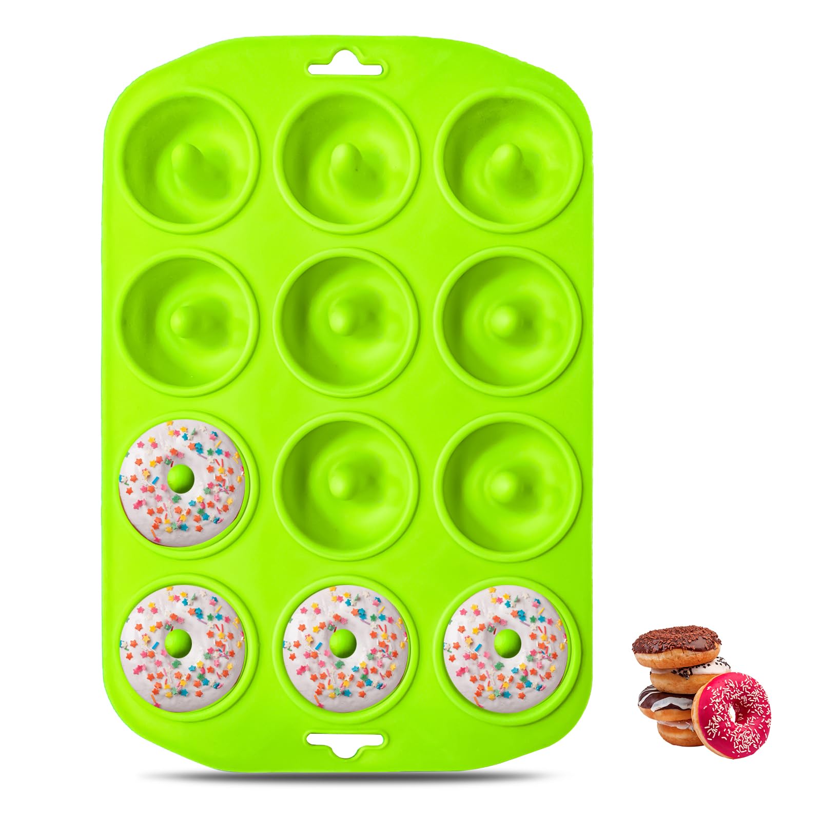Premium Silicone Donut Molds for Baking - 24-Cavity Bite-Sized Mini Donut Pan, Heat-Resistant Non-Stick Silicone Baking Mold for Perfect Homemade Donuts, Cupcakes & Muffins - Easy to Clean & Dishwasher Safe - Ideal for Birthday Parties, Kids Snacks & Holiday Treats