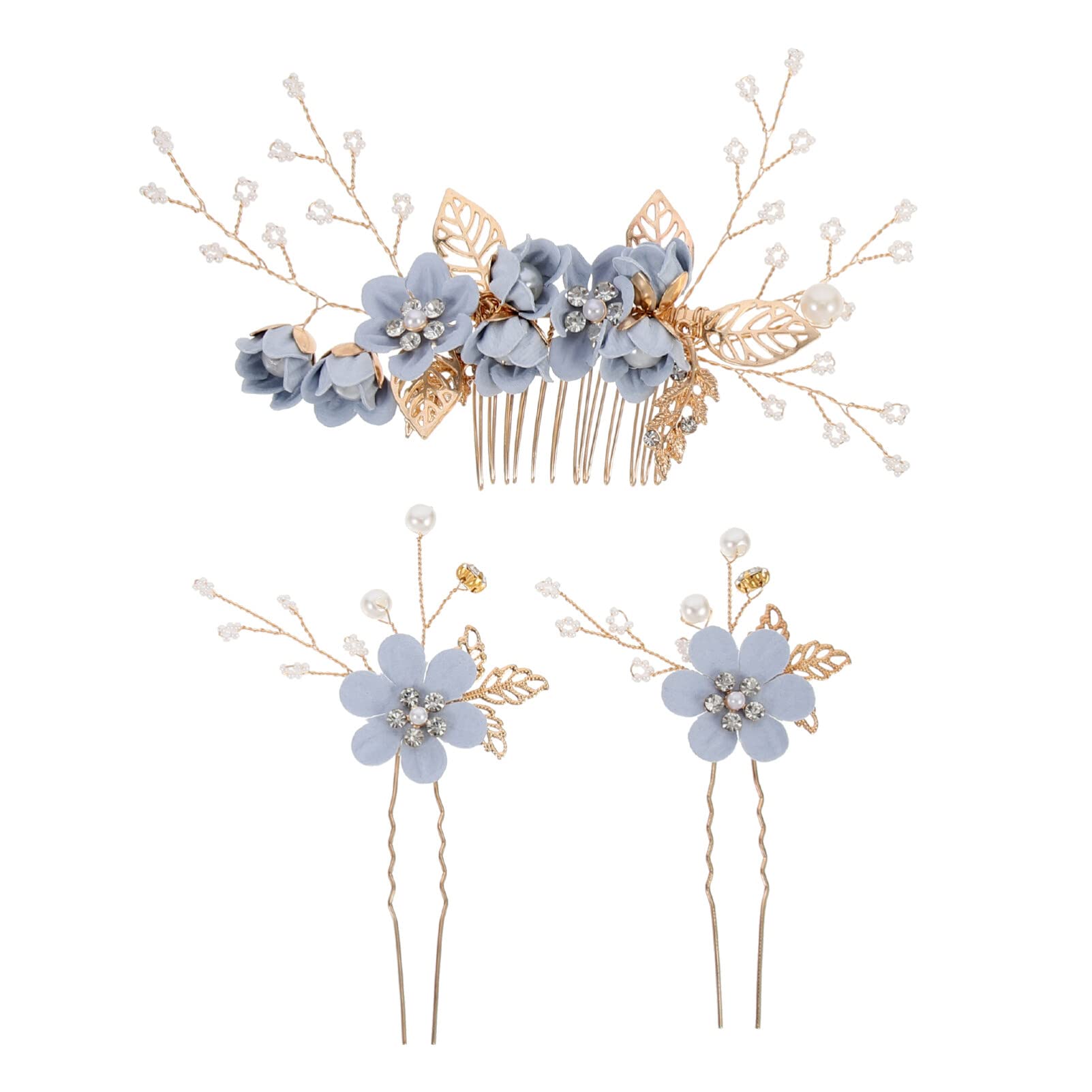 MagicLulu 3Pcs Rhinestone Flower Hair Pin Set for Brides - Elegant Wedding Hair Accessories, Bridal Hair Jewelry, Gorgeous Hairpieces for Weddings, Prom & Special Occasions