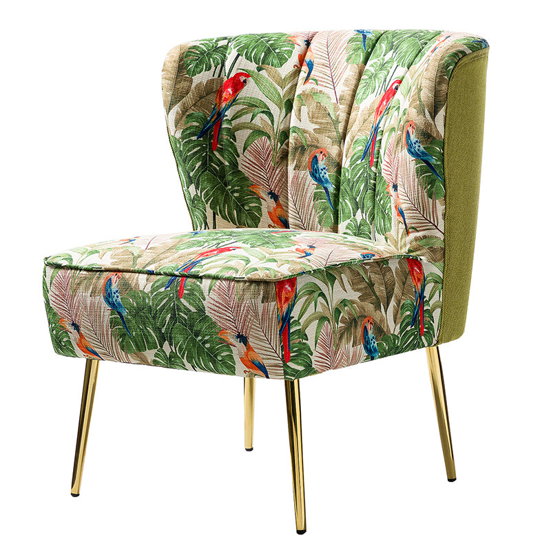 Luxury Coraline Velvet Barrel Chair with Tufted Back & Sturdy Metal Legs - Elegant Accent Chair for Living Room, Bedroom or Office Decor