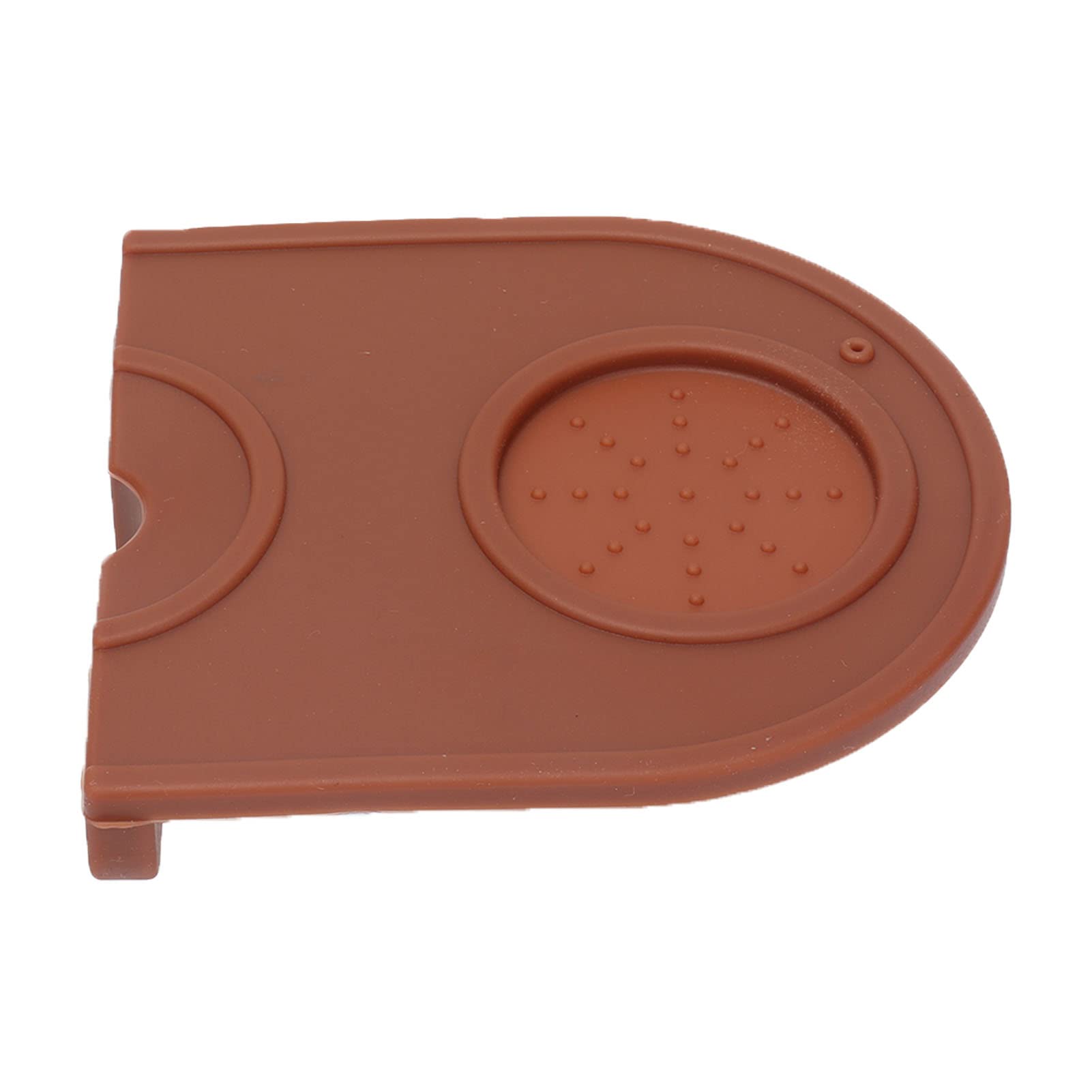 Non-Slip Heat Resistant Silicone Coffee Tamper Mat - Corner Design for Espresso Tamping, Barista Accessories, Kitchen & Restaurant Use (Brown) | Perfect for Home Coffee Stations & Professional Cafes