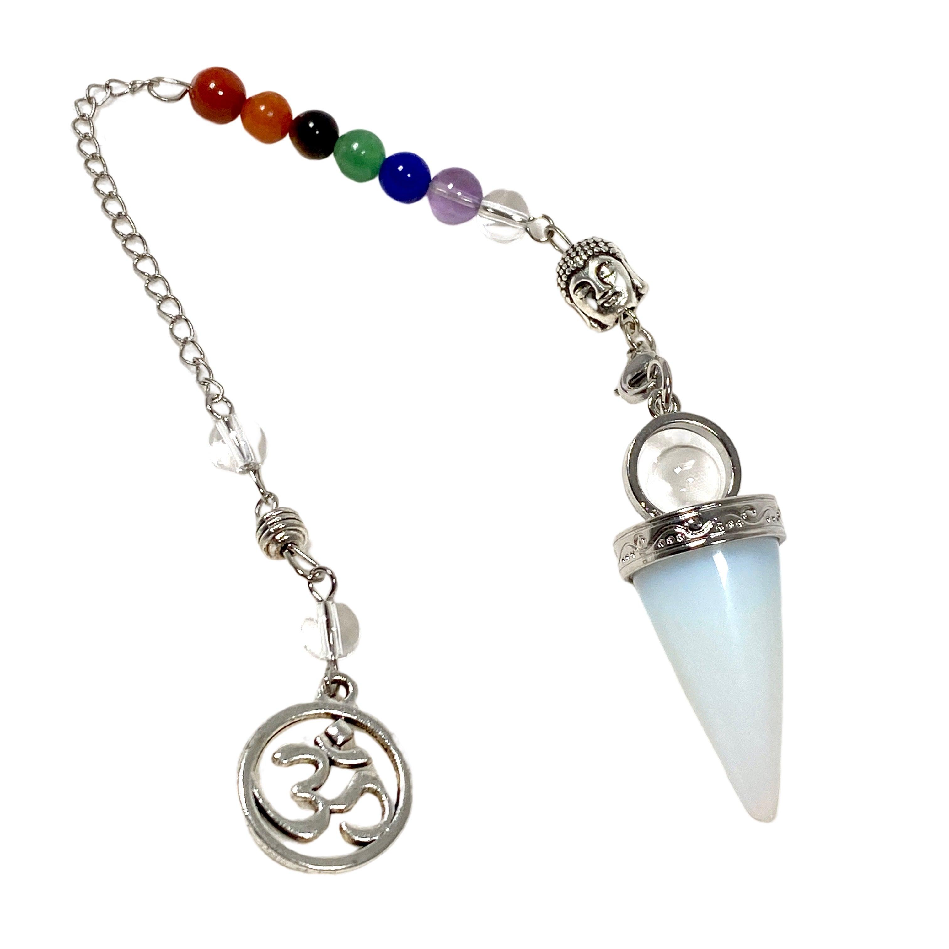 Natural Gemstone Pendulum with Chakra Beads - PD7 for Divination, Dowsing & Energy Healing | Perfect for Spiritual Practices, Meditation & Chakra Balancing