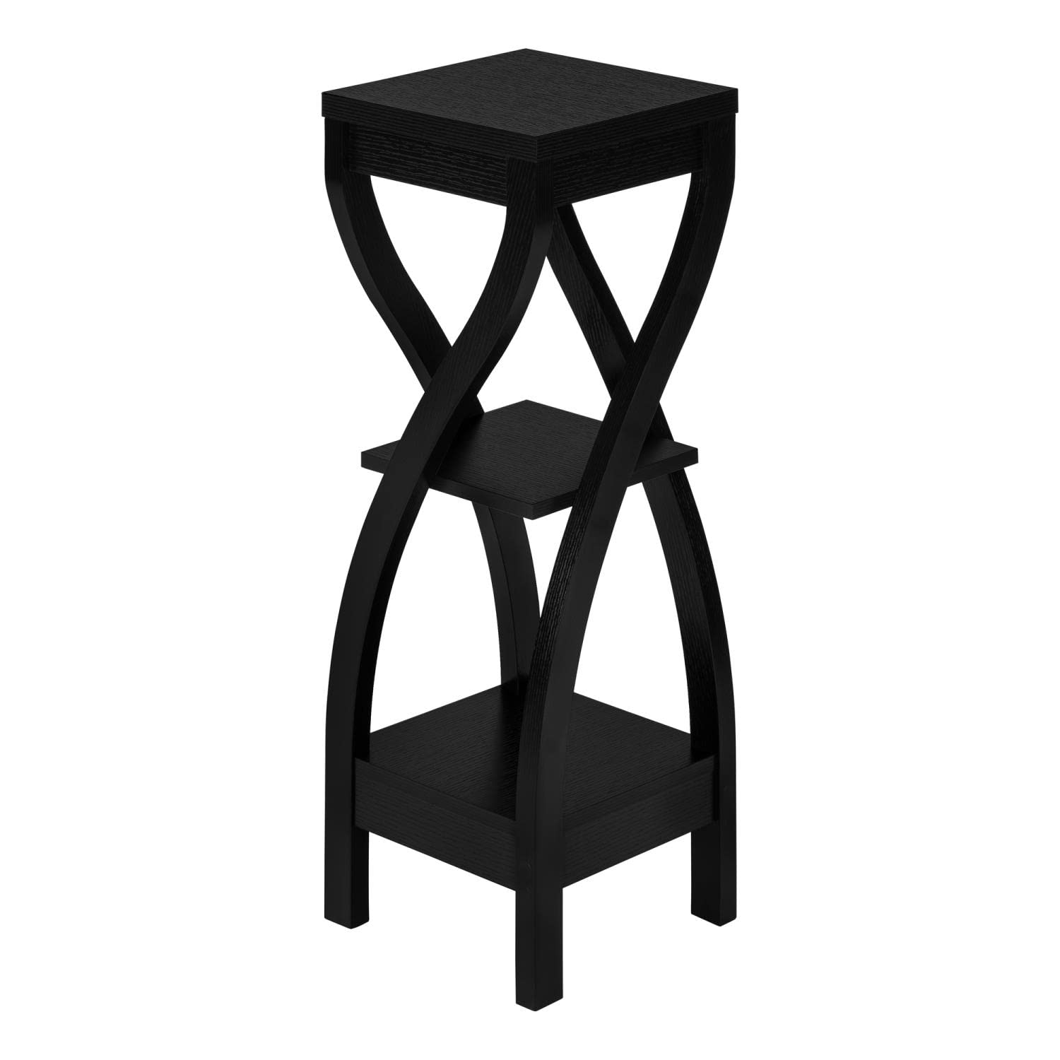 Monarch Specialties I 2414 Black Square Accent Table - Side Table, End Table, Plant Stand for Living Room & Bedroom - Transitional Laminate Design - Perfect for Small Spaces, Home Decor & Coffee Table Alternative