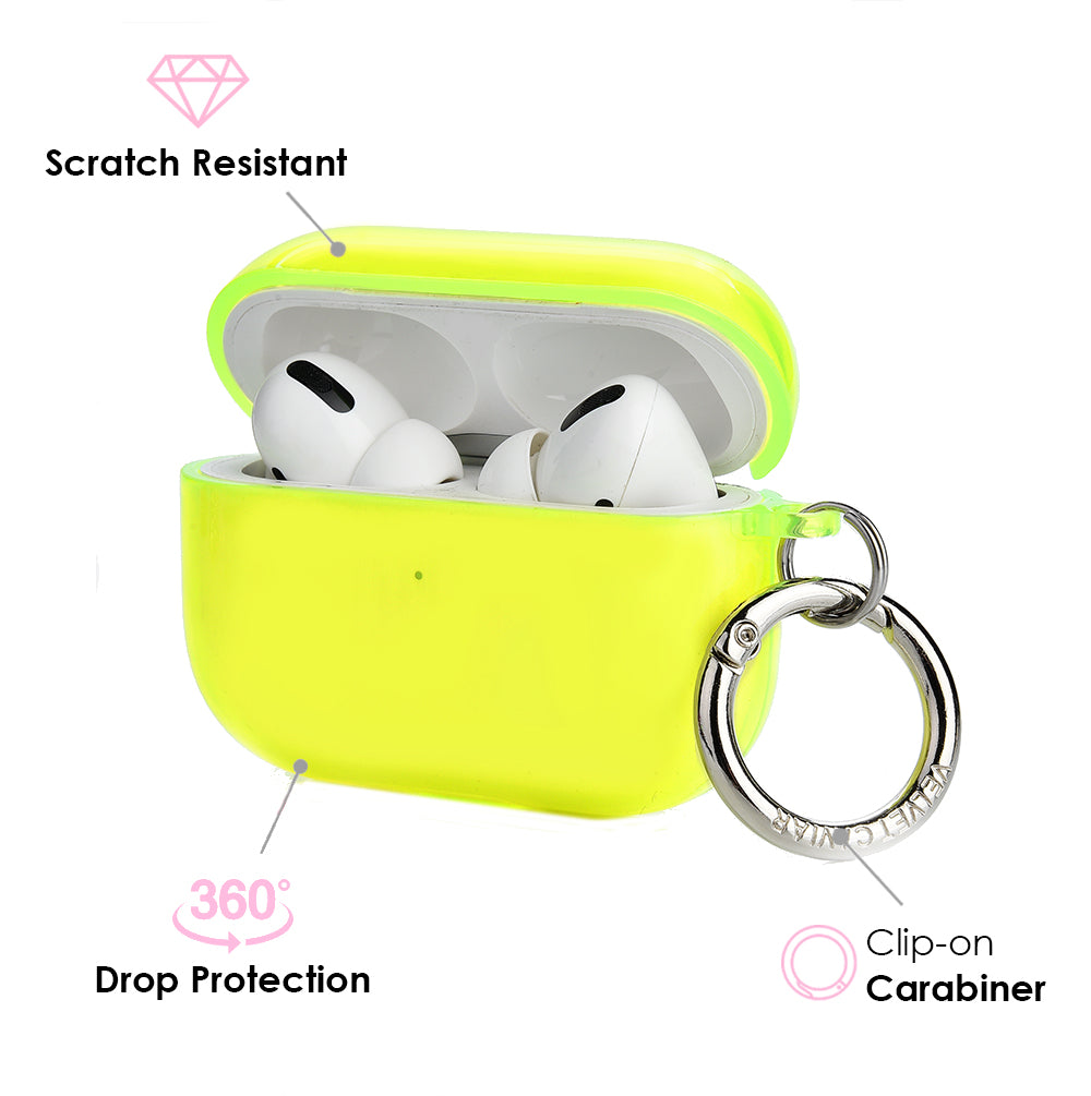 Neon Yellow AirPods Case - Shockproof & Scratch-Resistant Protective Cover for Apple AirPods 1/2/3/Pro - Perfect for Gym, Running & Outdoor Activities