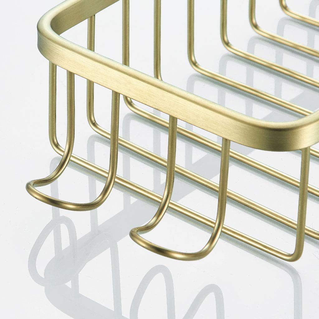 Stainless Steel Rectangle Bath & Kitchen Rack - Gold Bathroom Shelf Organizer (50cm) for Space Storage - Perfect for Shower, Vanity & Countertop Organization