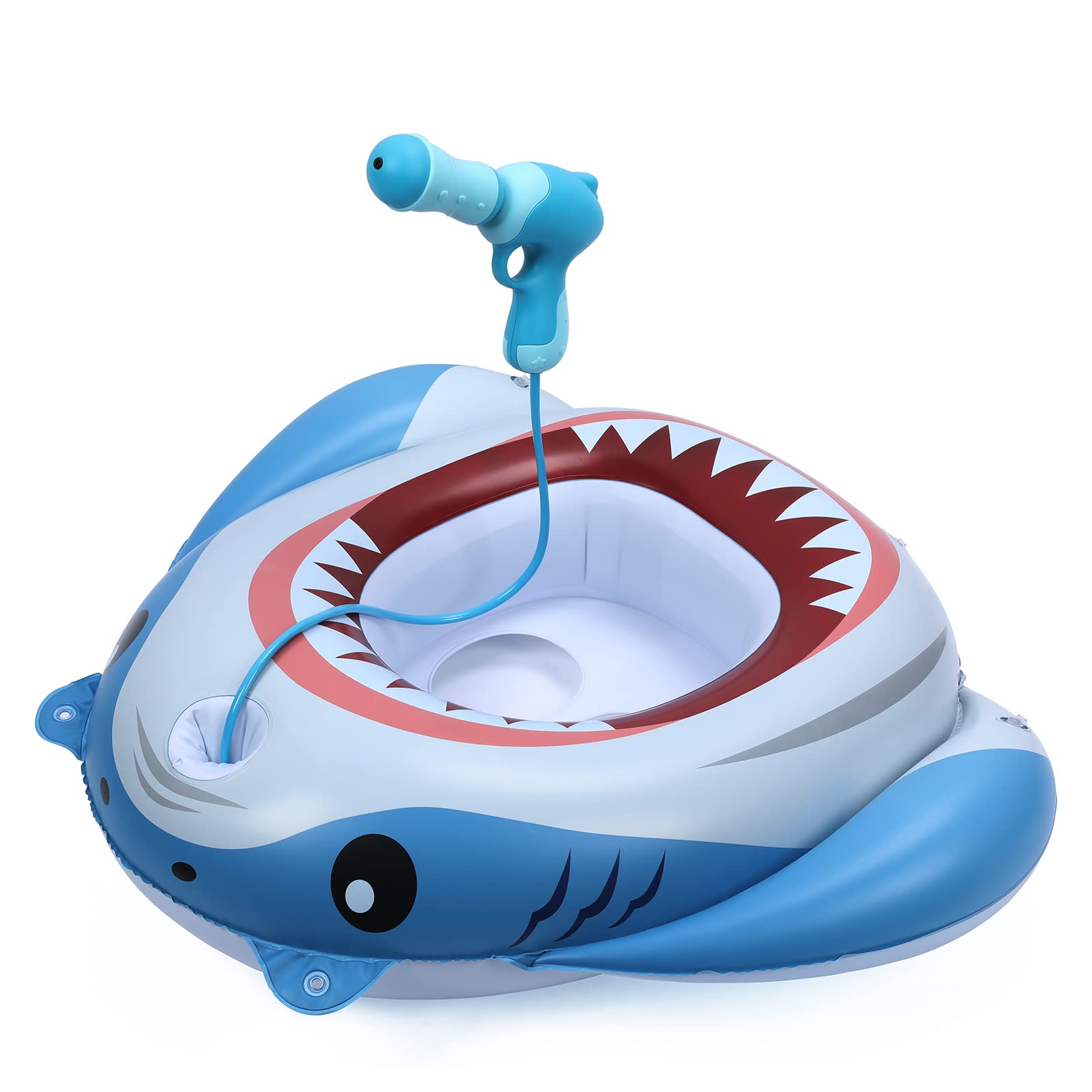 Inflatable Shark Pool Float for Kids - Fun Swimming Pool Toy with Water Gun, Summer Party Float for Boys & Girls Ages 3-7 - Perfect for Birthday Gifts, Beach Parties & Backyard Pool Fun