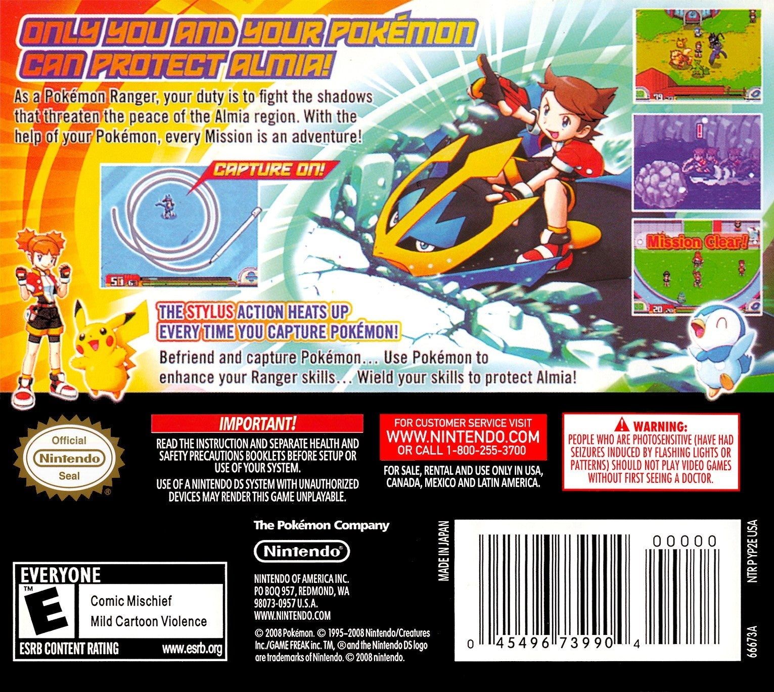 Pokemon Ranger: Shadows of Almia - Nintendo DS Adventure Game | Catch & Befriend Pokemon | Perfect for Kids & Collectors | Great for Travel & Family Game Nights
