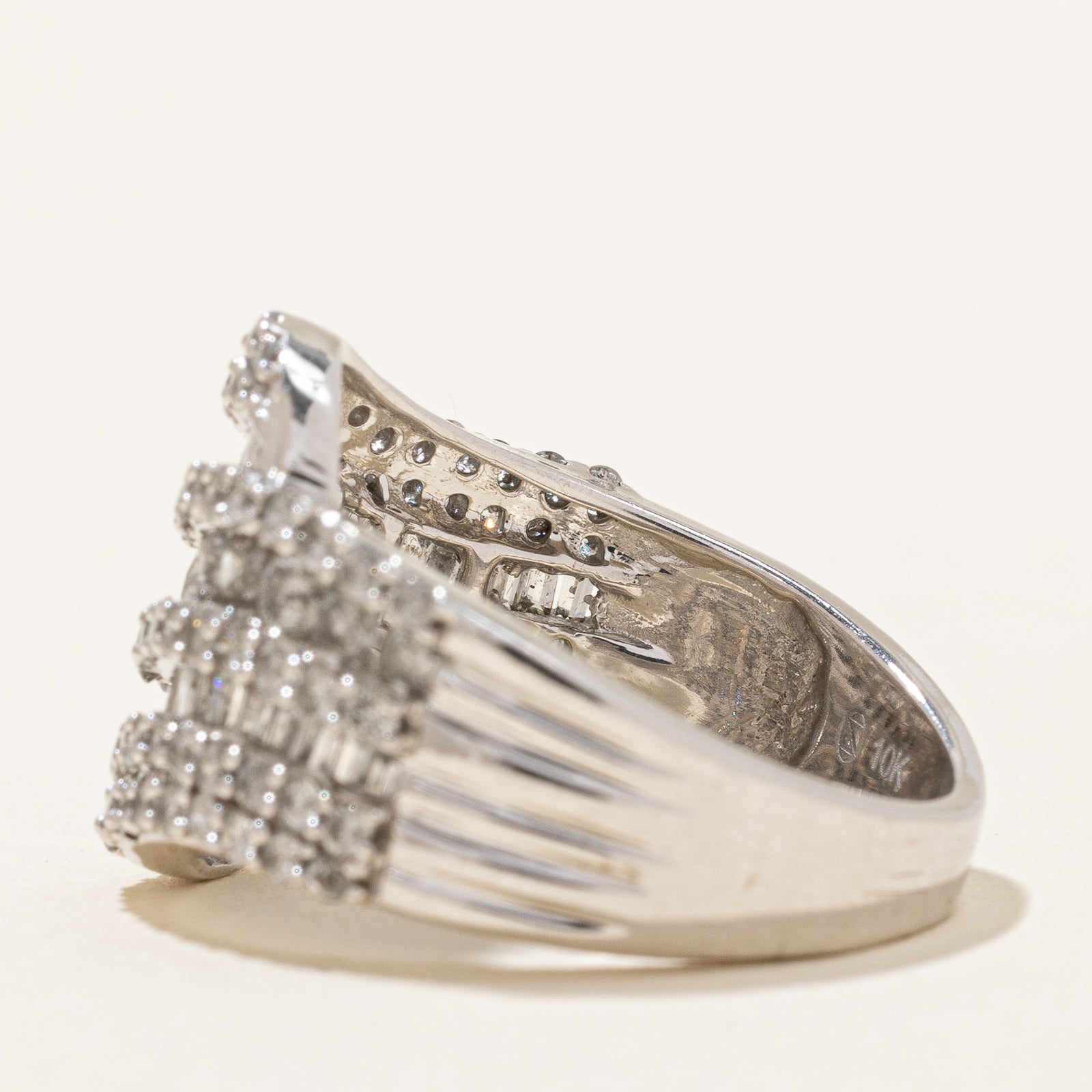 1.85ctw Diamond Waterfall Ring for Women - Size 7.25 | Elegant Wedding, Anniversary & Engagement Jewelry Gift