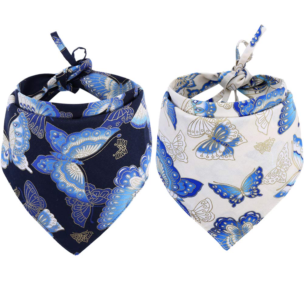 Reversible Dog Bandana Scarf - 2 Pack for Pets, Cats & Dogs - Outdoor & Photo Shoots