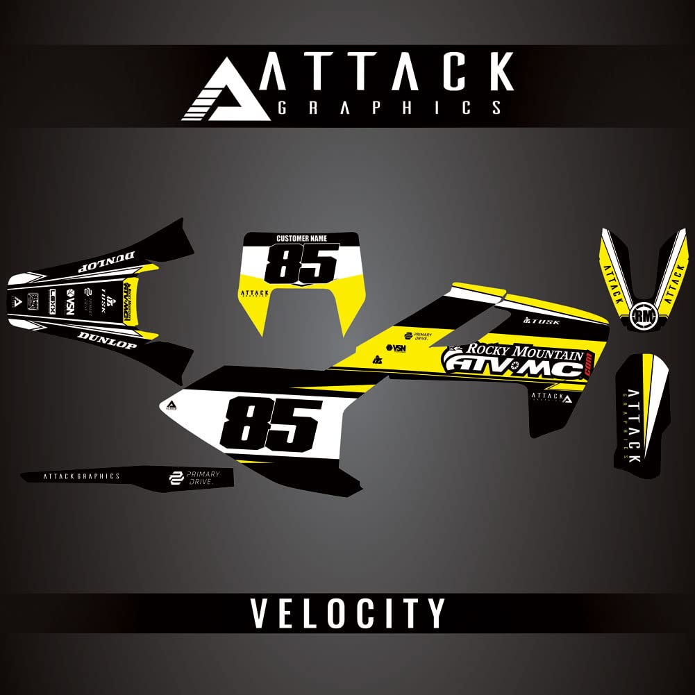 Attack Graphics Custom Velocity Complete Bike Graphics Kit for Husqvarna TE 150 2018 - Dirt Bike Decals for Off-Road Racing & Trail Riding