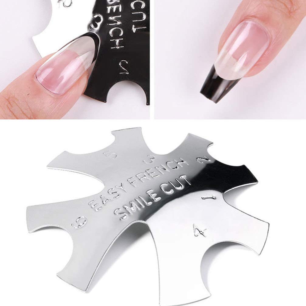 2PCS Metal Nail Art Stencil Plates - DIY Nail Template for Professional Manicure, Nail Trimmer & Cut Design Tool - Perfect for Salon, Home Nail Art & Party Glam Looks
