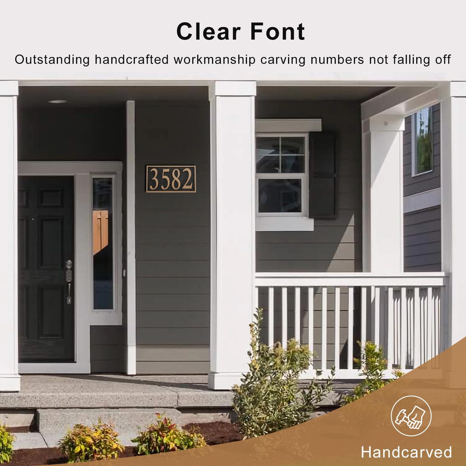 Custom Metal Address Plaque Sign - Personalized House Number Plaque for Home, Store, Yard, Garage & Apartment | Thick Rust-Free & Fade Resistant | High Visibility 911 Emergency Sign | Perfect for Outdoor Entryway, Mailbox & Front Door Decor