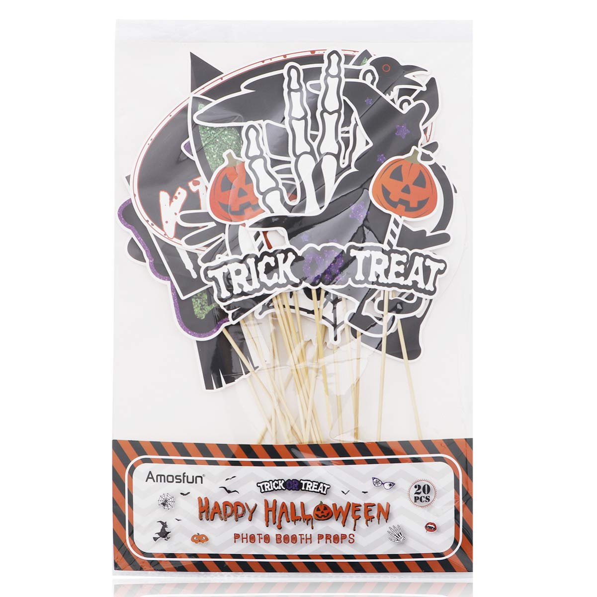 20PCS Halloween Photo Booth Props Kit - Creative Party Decorations & Photo Backdrop Accessories for Halloween Celebrations, Costume Parties & Spooky Fun