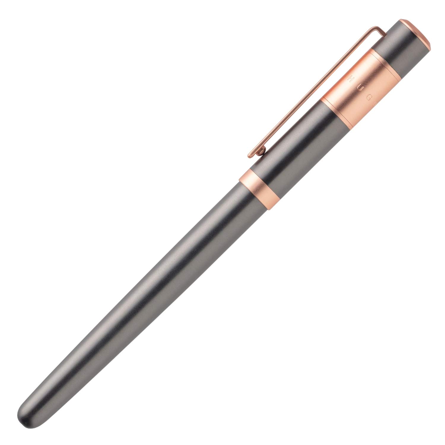 HUGO BOSS Matte Gun Metal Ribbon Rollerball Pen - Premium Writing Instrument for Business, Gifts & Office Use