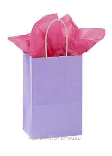 Premium 100-Pack Glossy Lavender Purple Paper Shopping Bags 5.25