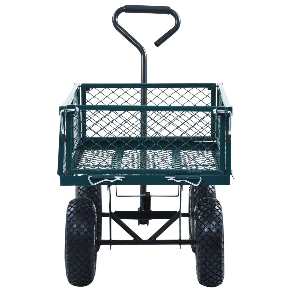 FAMIROSA Heavy Duty Garden Hand Trolley Cart - 551.2 lbs Capacity, Green Outdoor Utility Wagon for Gardening, Landscaping, Moving & Warehouse Use