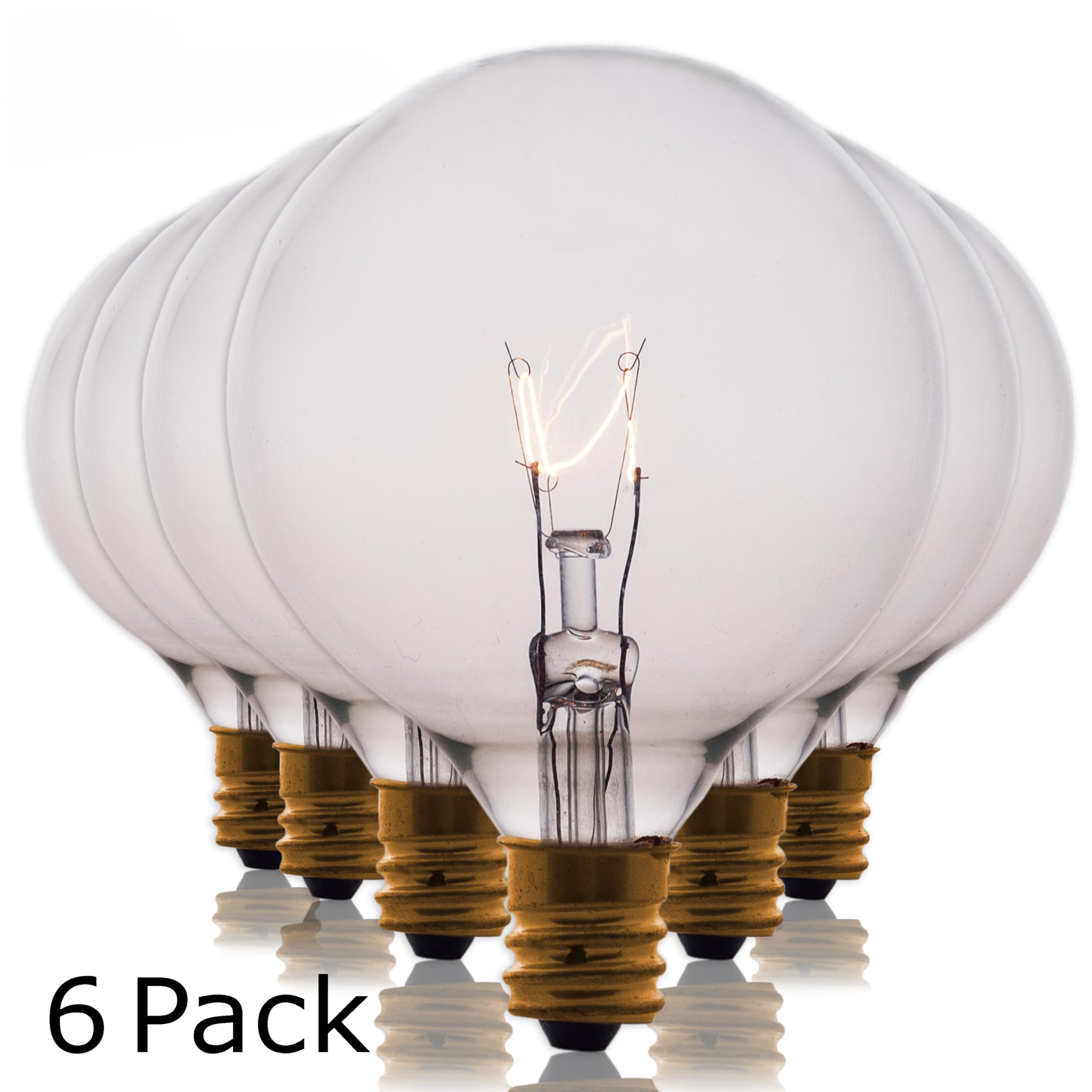 25W E12 Candelabra Wax Warmer Bulbs - 6 Pack Clear G16.5 Incandescent Bulbs for Scentsy Warmers & Burners - Perfect for Home Fragrance, Aromatherapy & Relaxation