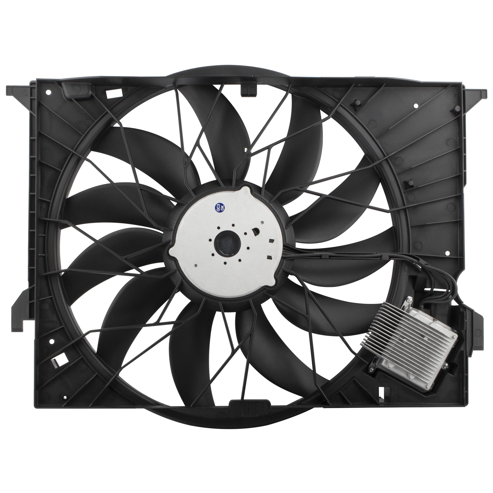 High Performance BOXI Engine Radiator Cooling Fan Assembly Compatible with Mercedes-Benz E320 E63 AMG S350 S550 S600 S63 S65 AMG CLS63 CL550 CL600 CL63 CL65 AMG (Part# 2115000493) - Perfect for Engine Overheating Prevention & Summer Driving
