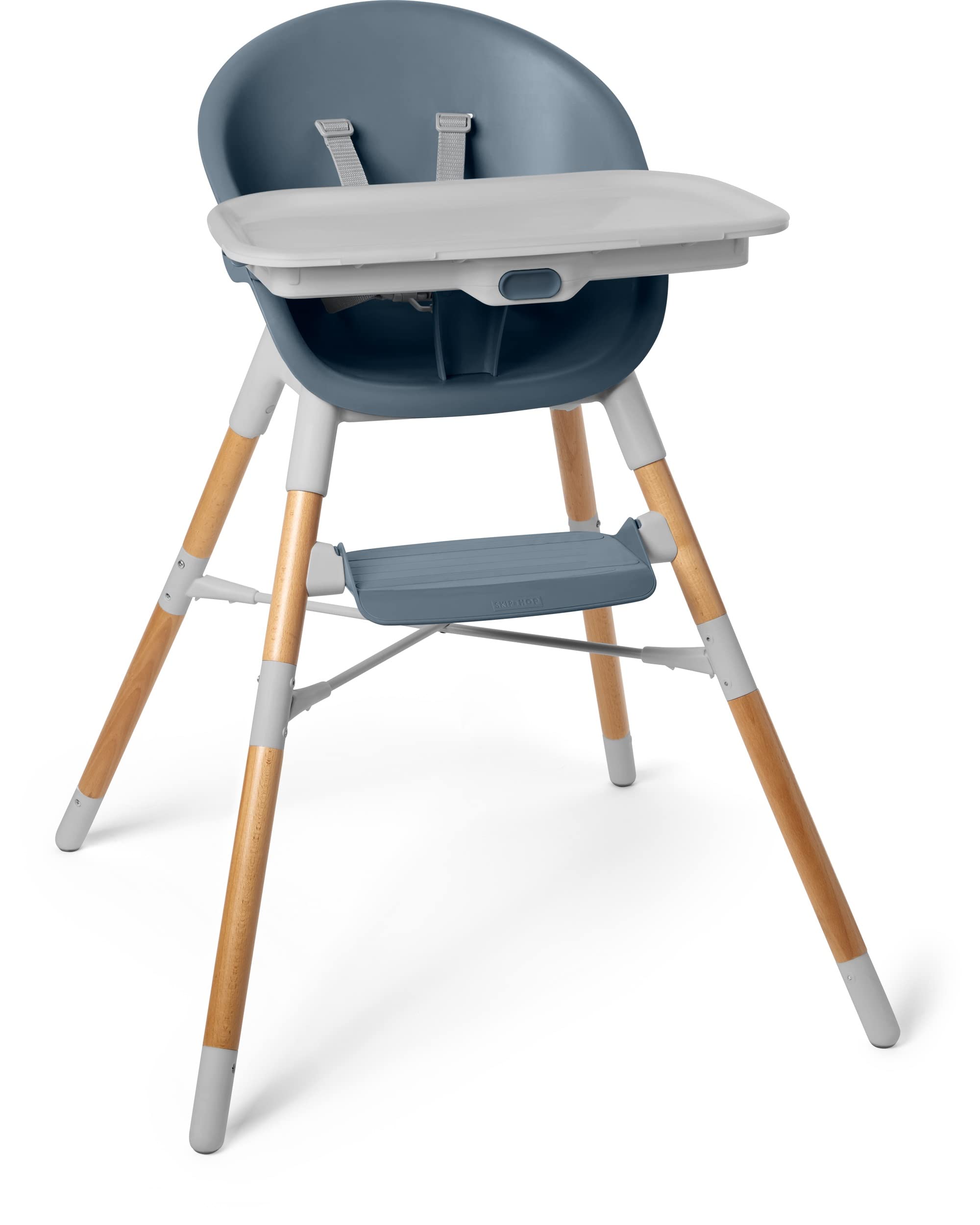 Skip Hop EON 4-in-1 Convertible Baby High Chair - Slate Blue | Adjustable Height, Easy Clean, Space-Saving Design for Small Kitchens & Dining Rooms | Perfect for Infants to Toddlers (6-36 Months)