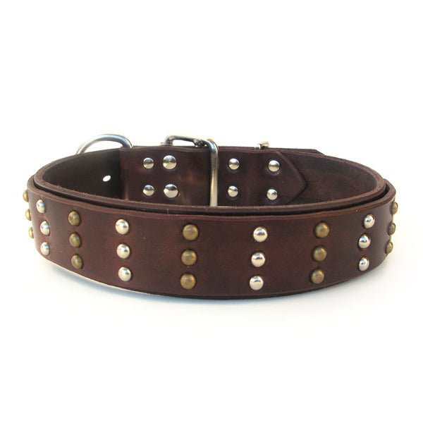 Century Wide Leather Dog Collar - Durable Adjustable Pet Collar for Large Dogs - Perfect for Walking, Training & Outdoor Adventures