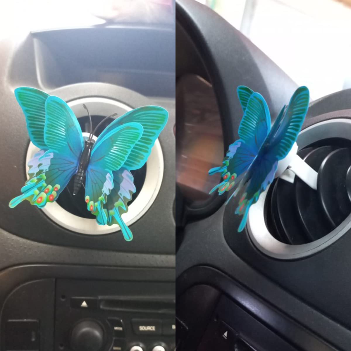 Queenbox Plastic Butterfly Car Perfume Clip - Air Freshener Diffuser for AC Vents & Home Decor, Aromatherapy Vent Clip in Green - Perfect for Cars, Offices & Small Spaces