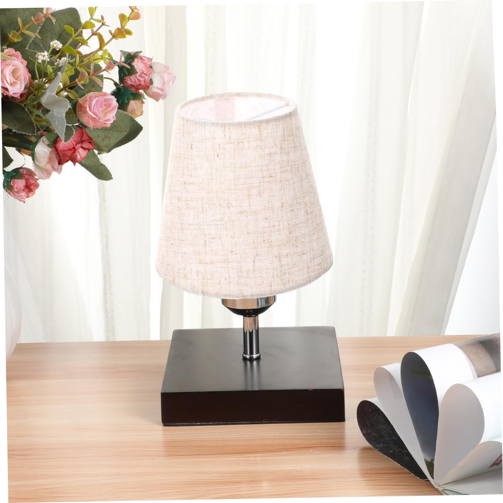 Uonlytech Clip On Fabric Lamp Shade - Drum Chandelier & Hardback Lampshade for Table, Floor, Wall Lights - Perfect for Bedroom, Restaurant & Hotel Decor (White/Beige)