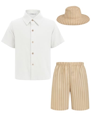 White - Khaki Striped