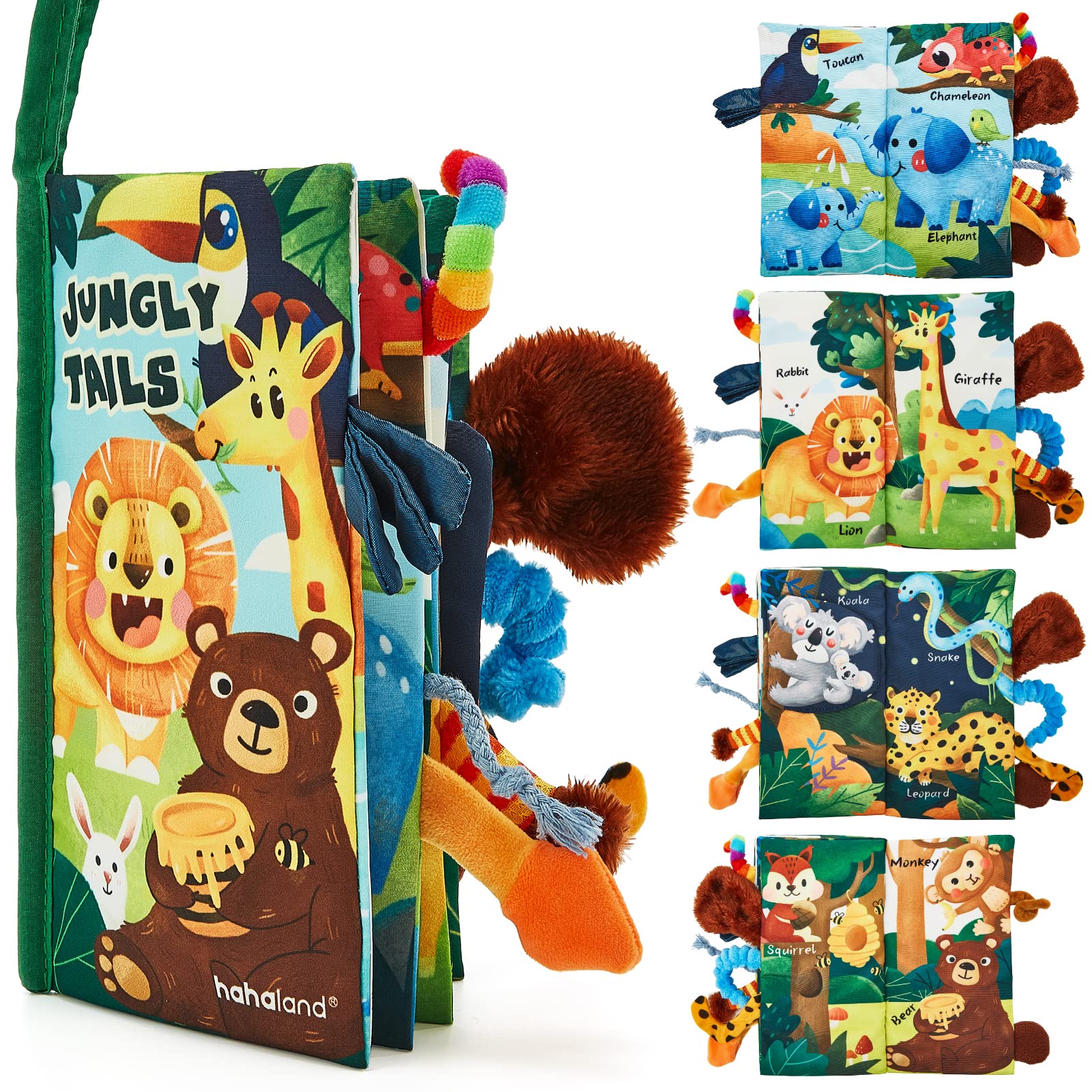Hahaland High Contrast Baby Books 0-12 Months - Tummy Time Sensory Toys for Infants, Touch & Feel Soft Activity Book - Perfect Newborn Gift for Boys & Girls (0-3, 6-12 Months) - Great for Early Learning, Easter Basket Stuffers & Baby Shower Gifts
