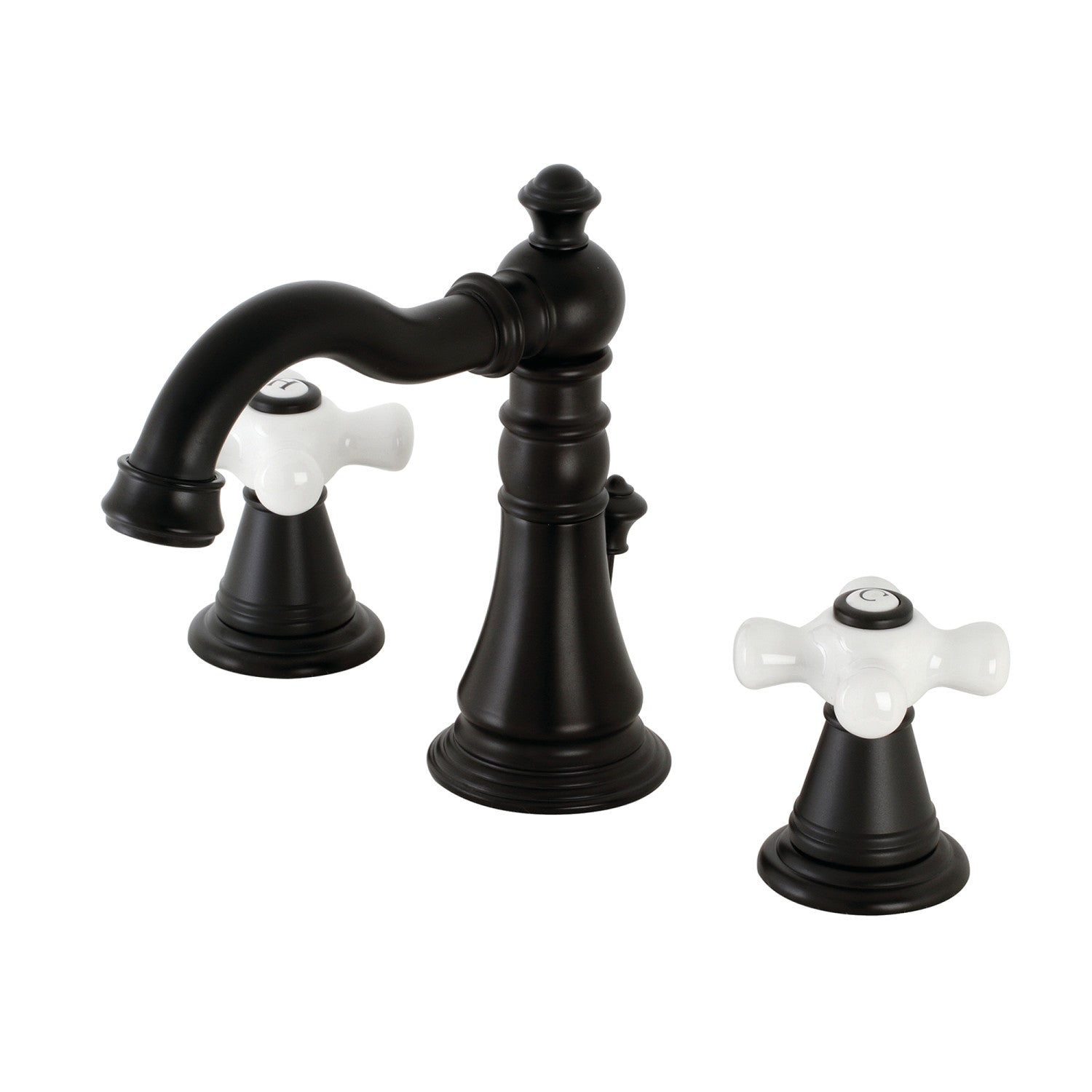 American Classic FSC1970APX 3-Hole Widespread Bathroom Faucet with Brass Pop-Up Drain - Matte Black Finish for Modern Vanities & Bathroom Upgrades