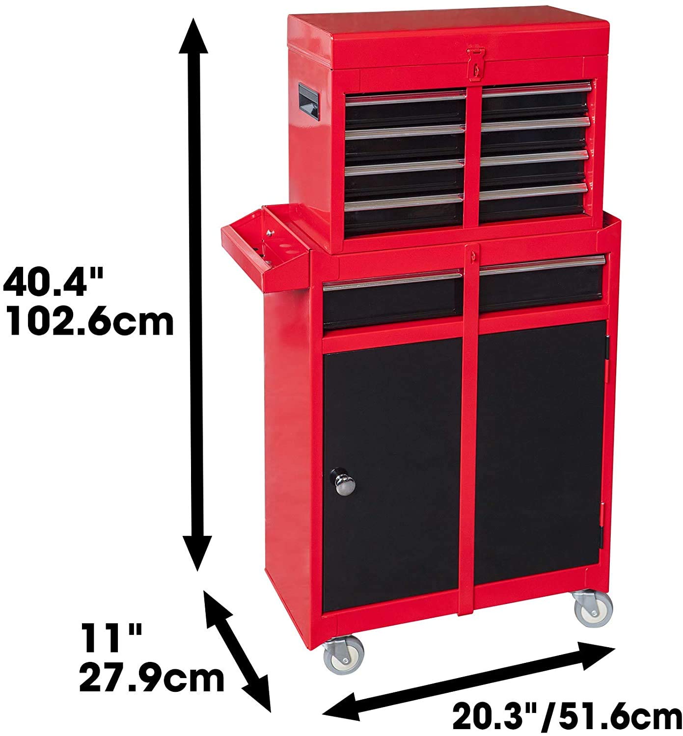 BIG RED Portable Tool Box - Durable & Lightweight Tool Storage for Home, Garage, and Worksite Organization | Perfect for DIY, Construction, and Auto Repair