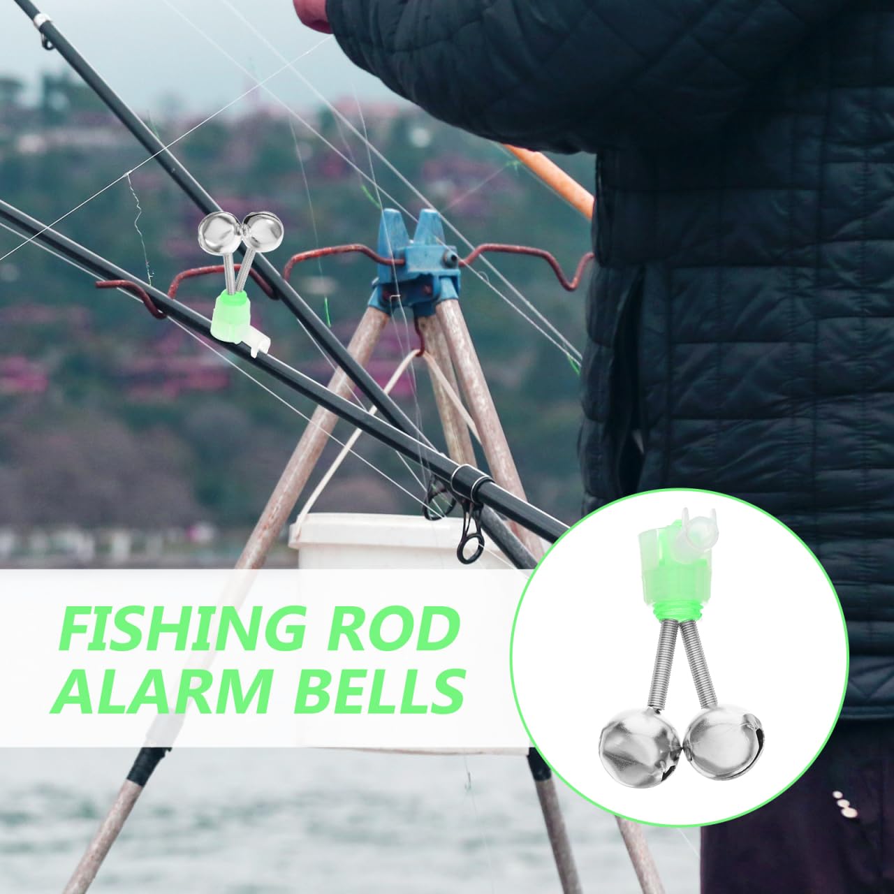 10 Pcs Fishing Bobbers with Bite Alarm Bells - Night Fishing Warning Lights & Rod Indicators for Saltwater & Freshwater - Perfect for Sea, Lake, and River Fishing Trips