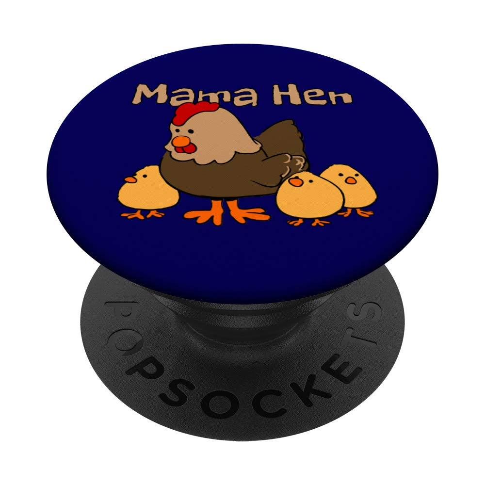 Women's Chicken Shirt - Mama Hen Design - Perfect Mother's Day Gift - Swappable PopSockets PopGrip for Phones & Tablets - Great for Everyday Use & Special Occasions
