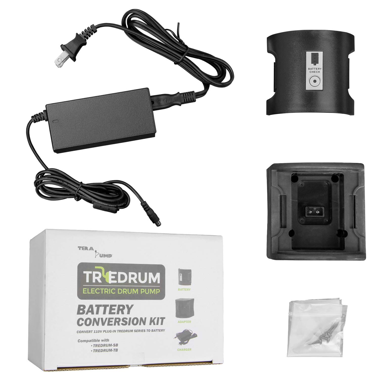 Rechargeable Ni-Cad Battery & Charger for TERAPUMP TReDRUM Electric Drum Pump - Compatible with Standard & Telescopic Models | Power Solution for Industrial Fluid Transfer, Automotive Maintenance & Marine Applications
