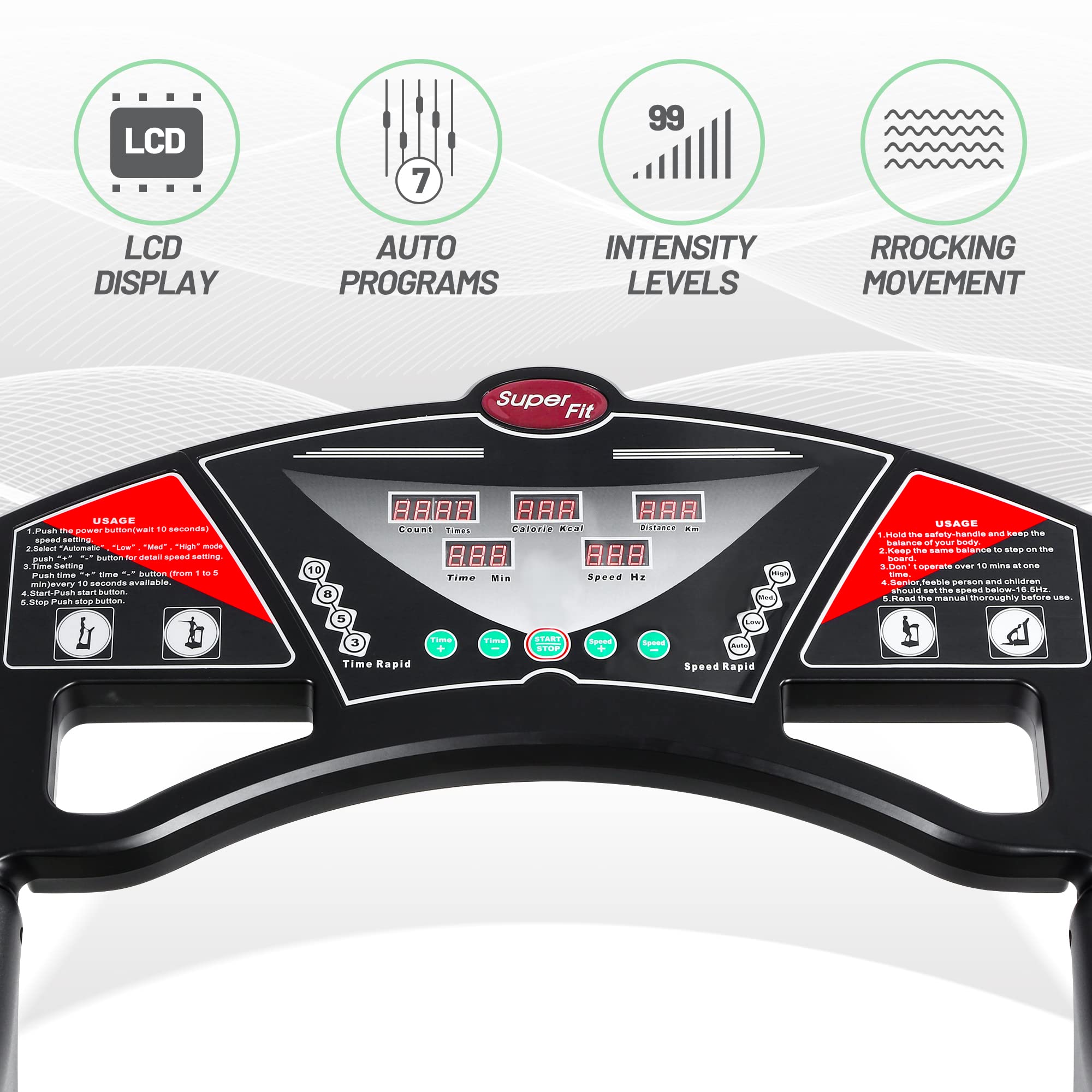 Heavy Duty Vibration Plate Exercise Machine - 400lb Capacity Whole Body Vibration Platform for Weight Loss, Muscle Toning & Recovery - Home Gym Equipment for Fitness Training & Physical Therapy