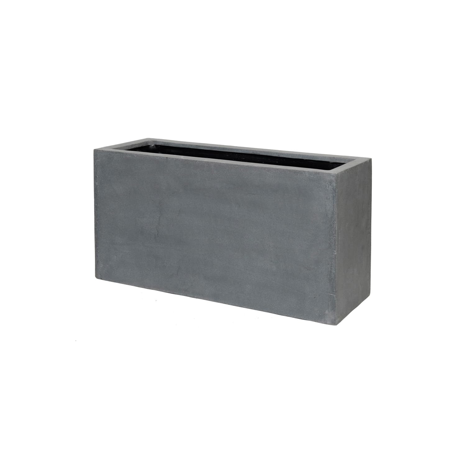 Modern Grey Rectangular Fiberstone Planter - 16 Inch Tall Indoor/Outdoor Pot for Plants, Succulents, Herbs | Durable & Stylish Home & Garden Decor for Patio, Balcony, Living Room