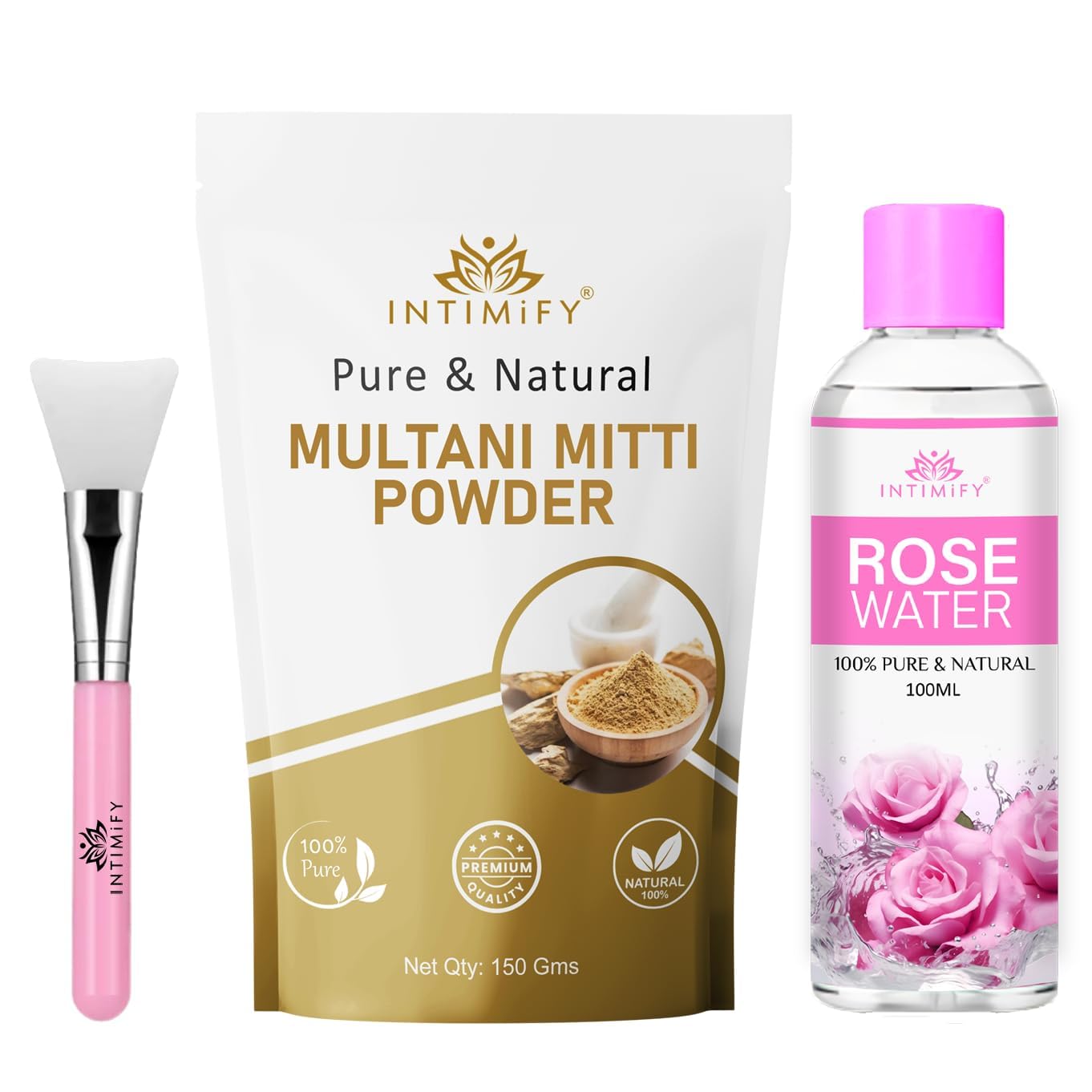 Inti.mify Pure Natural Multani Mitti Powder - Clay Face Mask for Pores, Blackheads & Acne | Hair Care Treatment | 150g | Deep Cleansing & Detoxifying for Glowing Skin | Perfect for Spa Days & At-Home Skincare Routines