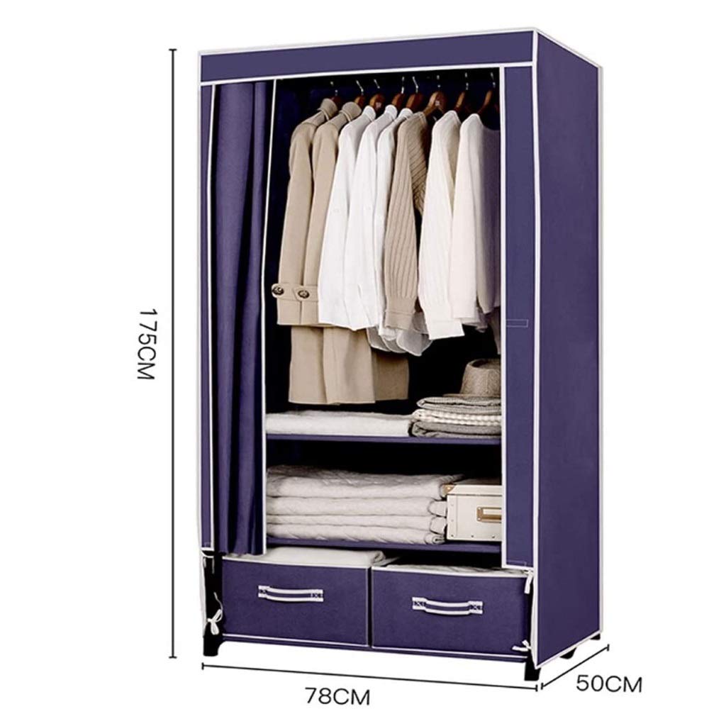 LJP Closet Wardrobe - Space Saving Steel Frame Storage Cabinet for Bedroom, Reinforced Combination Armoire (Purple) - Perfect for Small Apartments, Dorms & Closet Organization