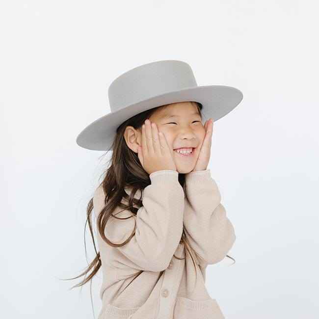 Dahlia Kids Boater Hat for Girls & Boys - Summer Straw Sun Hat with Ribbon - Perfect for Beach, Garden, and Outdoor Activities