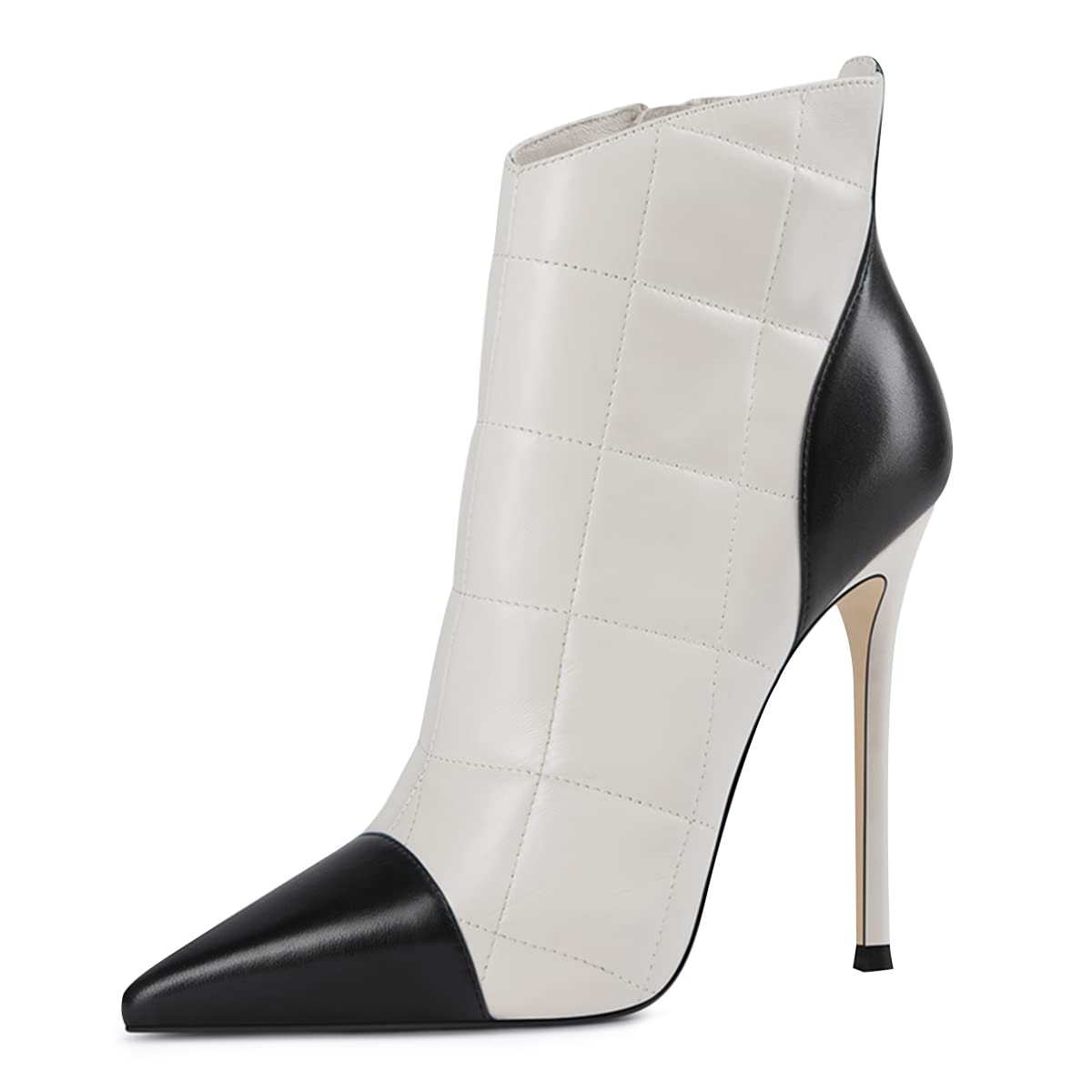 FSJ Women's Pointed Toe Stiletto High Heel Ankle Boots with Side Zipper - Dressy Party Shoes & Casual Walking Boots for Women (US Size 4-15) - Perfect for Night Out, Office Wear & Date Nights