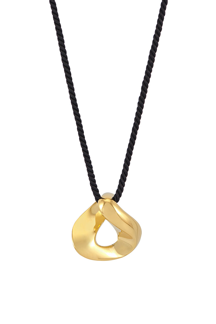 Elegant Sculptural Twist Pendant Cord Necklace for Women - Boho Chic Layered Jewelry for Casual & Evening Wear